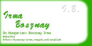 irma bosznay business card